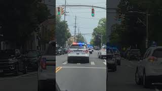 3 NASSAU COUNTY POLICE INTERCEPTORS PATROLING THROUGH THE WOODMERE AREA OF NEW YORK [upl. by Lesig]