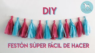 ¿COMO HACER UN FESTON🎊 FESTÓN SÚPER FÁCIL DE HACER  DIY [upl. by Yhtimit]