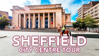 SHEFFIELD CITY CENTRE  A walking tour of Sheffield City Centre Yorkshire England  Filmed in 4k [upl. by Alane215]