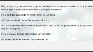 MICROECONOMÍA  Pregunta sobre la competencia perfecta y monopolio discriminador de precios [upl. by Grayce315]