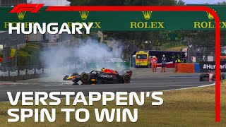 Verstappen Spins and Wins in Budapest  2022 Hungarian Grand Prix [upl. by Burty]