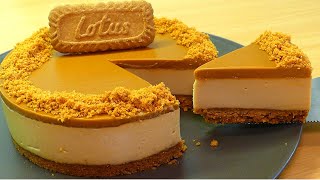 NoBake Lotus Biscoff Cheesecake No gelatin No egg No oven No mixer [upl. by Alyakam]