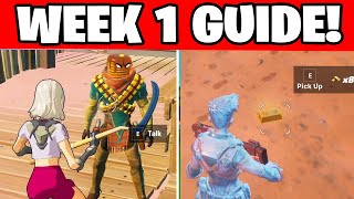 ALL WEEK 1 CHALLENGES GUIDE FORTNITE CHAPTER 2 SEASON 5 EPIC CHALLENGES [upl. by Margret]