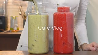 sub 🤍👐🏻1리터 음료만 가득 모은 영상👐🏻🤍  카페 브이로그  개인카페 브이로그  cafe vlog  asmr  no bgm  4K [upl. by Sirovat617]