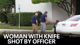 Woman with knife shot by North Richland Hills police officer [upl. by Sonja613]