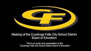 Cuyahoga Falls City Schools BOE Meeting 10232024 [upl. by Aicnatsnoc]