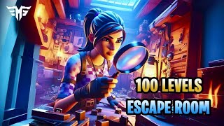 100 LEVEL ESCAPE ROOM All Levels Fortnite [upl. by Lapointe]