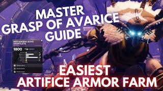 Easiest Artifice Armor Farm  Full Master Grasp of Avarice Final Boss Guide [upl. by Ninehc]