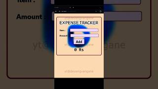 Expense Tracker html css js webdevelopment [upl. by Htnnek]