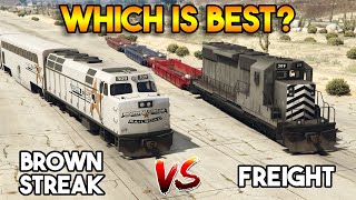 GTA 5  BROWN STREAK VS FREIGHT TRAIN CAN YOUS TOP THE TRAIN [upl. by Rambert]