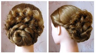 Chignon tressé facile ❁ Tuto coiffure simple et rapide cheveux long [upl. by Loydie]