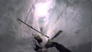 Frightening Moment When Skier Falls Into Crevasse [upl. by Haddad]