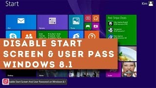 How to Disable Start Screen and User Password on Windows 81 [upl. by Isolt]