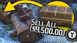 HIDDEN CRASHED TRAIN WITH 1100 IN GOLD BARS Red Dead Redemption 2 EASY MONEY [upl. by Legnalos254]