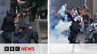 Protests erupt in Caracas against Venezuelas disputed election result  BBC News [upl. by Sarad]