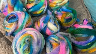 I’m back Preparing colorful wool for spinning [upl. by Araeit]