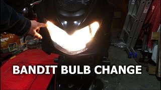 GSF 650 Bandit Bulb Change Sidelights And Headlights [upl. by Aihsenod388]