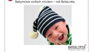 Bömmelmütze für Babys stricken  Einfach stricken lernen [upl. by Hsenid]