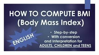 How To Calculate BMI  Body Mass Index [upl. by Germana]