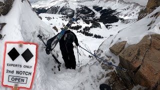 EXTREME SKIING Arapahoe Basin EAST WALL 2nd Notch amp Steep Gullies [upl. by Shetrit405]