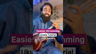 Most easiest ukulele strumming pattern ever  Ukulele tutorial shorts diwalispecial [upl. by Quincy815]