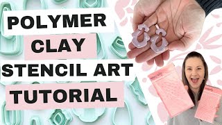 Stencil Art on Polymer Clay Tutorial using stencils with polymer clay pigment powder and glitter [upl. by Tavi]