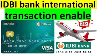 idbi bank internationaltransaction enabletransaction enable idbibanksharenewstoday international [upl. by Welcy74]