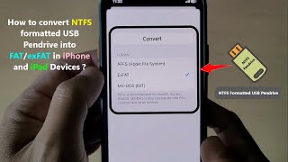 How to convert NTFS formatted USB Pendrive into FATexFAT in iPhone and iPad Devices [upl. by Ahsienek]