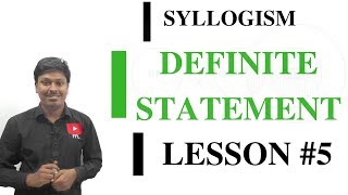 DEFINITE STATEMENT  Syllogism Lesson5 [upl. by Nylatsyrk799]