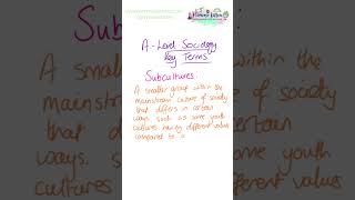 Subculture  ALevel Sociology  Key Terms [upl. by Kling188]