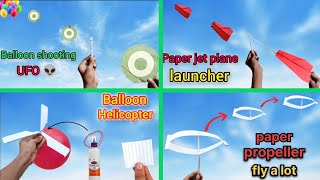 4 amazing flying toy how to make a balloon shooting toys with paper easy to make [upl. by Eveam647]