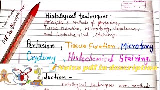 Histological techniques perfusion tissue fixation Microtomy cryotomy and histochemical staining [upl. by Aneahs]