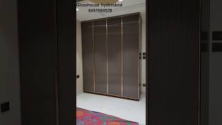 Glass Wardrobe Openable Glass profile doors new Colour Fluted Glass trending hyderabad viral [upl. by Heng]