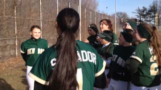 New Dorp softball team sings Happy Birthday to catcher Cassandra DiPietro on Sweet Sixteen [upl. by Ryon]