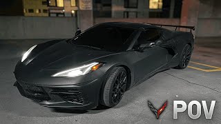 2024 C8 CORVETTE HIGHWAY amp CITY DRIVE POV LATE NIGHT [upl. by Aubrie]