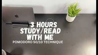 3HOUR STUDYREAD WITH ME  Day 7  Calm Music  Pomodoro 5010  30 Day Challenge [upl. by Jobina]