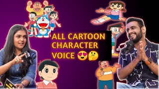 Wajahat Hasan All cartoon character voice challenge😂Sonal Kaushal The Motor Mouth podcastshorts [upl. by Ahsuoj251]