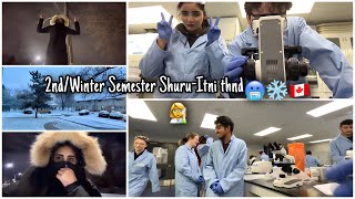 2nd Winter Semester Shuru🇨🇦❄️Lab mein bnaya vlog👩‍🔬itni thnd🥶Pakistani Student in Canada♥️ [upl. by Favin585]