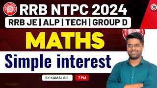 RRB NTPC Classes 2024  RRB NTPC Maths Classes  Simple interest 02  RRB ALP 2024  RRB NTPC 2024 [upl. by Gruber336]