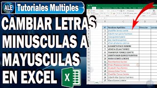 Como Cambiar Letras Minusculas A Mayusculas En Excel [upl. by Ziguard]