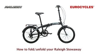 How to FoldUnfold your Raleigh Stowaway Folding Bike [upl. by Winthrop]