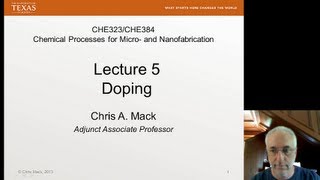 Lecture 5 CHE 323 Doping Impurities [upl. by Aleek613]