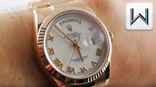 Rolex DayDate 36 Everose 118235 Luxury Watch Review [upl. by Enrique117]