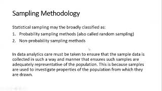 Data Analytics Sampling Methodology  Pacetec Academy [upl. by Erodisi687]