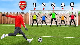 1 PRO FOOTBALLER vs 5 GOALKEEPERS [upl. by Llednar340]