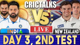 Live IND Vs NZ Day 3  2nd Test  Live Scores amp Commentary  India vs New Zealand  Last 20 [upl. by Htiffirg]