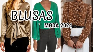 BELLAS ELEGANTES Y SENCILLAS BLUSAS DE MODA OTOÑO INVIERNO 2023 2024 BLUSAS EN TENDENCIA DE MODA [upl. by Blainey]