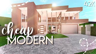 ROBLOX  Bloxburg Cheap Modern 2 Story House 42k  Aesthetic House Build [upl. by Llenwad592]