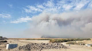 Salton Sea Fire Red Hill Marina Imperial County California Slab City 2024 [upl. by Barhos]