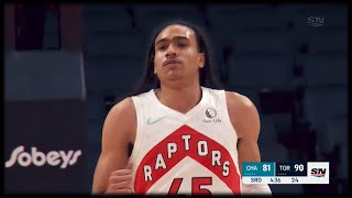 Dalano Banton TWO Handed DUNK  RAPTORS vs HORNETS  Jan 25 2022  2122 NBA Season [upl. by Assisi]